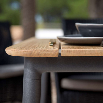 Cane-line teak and powder coated aluminium seen on Core table